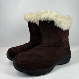 Sorel Northern Lite Women's 11 Brown Suede Zip Faux Fur Waterproof Winter Boots